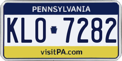 PA license plate KLO7282