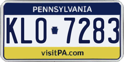 PA license plate KLO7283