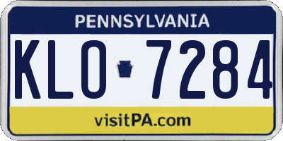 PA license plate KLO7284