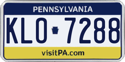 PA license plate KLO7288