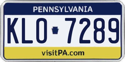 PA license plate KLO7289