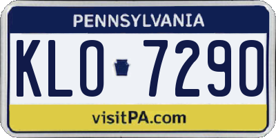 PA license plate KLO7290