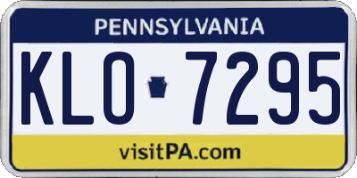 PA license plate KLO7295