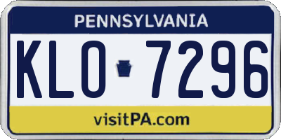 PA license plate KLO7296