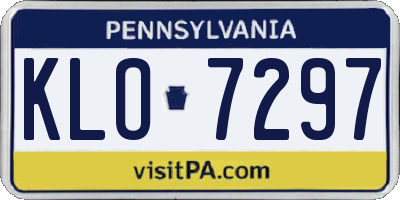 PA license plate KLO7297