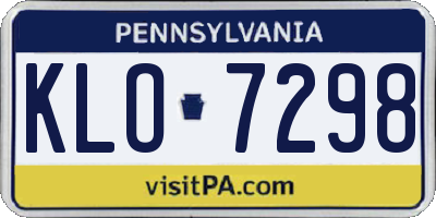 PA license plate KLO7298