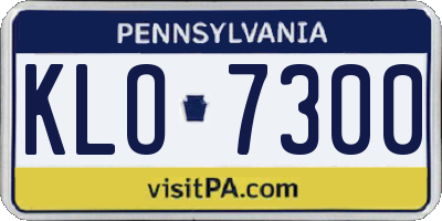 PA license plate KLO7300