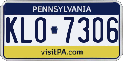 PA license plate KLO7306