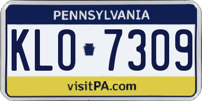 PA license plate KLO7309