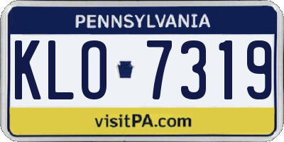 PA license plate KLO7319