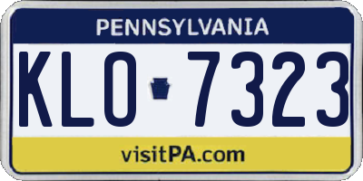 PA license plate KLO7323