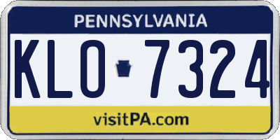 PA license plate KLO7324