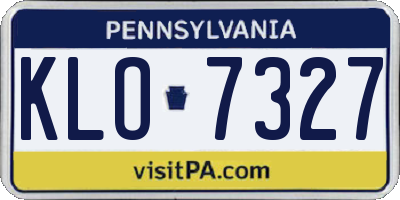 PA license plate KLO7327
