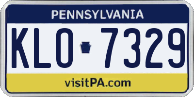 PA license plate KLO7329