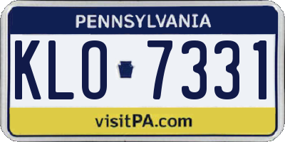 PA license plate KLO7331
