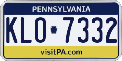 PA license plate KLO7332