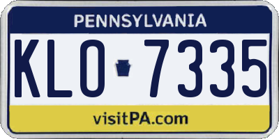 PA license plate KLO7335