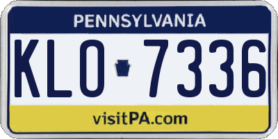 PA license plate KLO7336