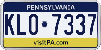 PA license plate KLO7337