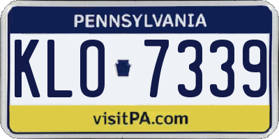 PA license plate KLO7339