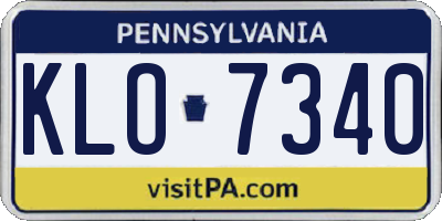 PA license plate KLO7340