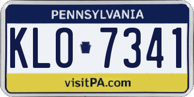 PA license plate KLO7341