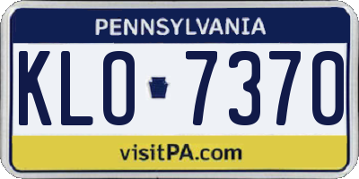 PA license plate KLO7370