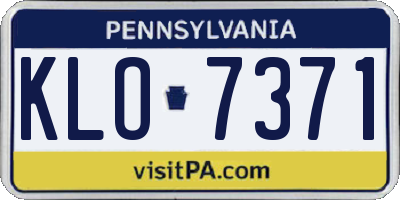 PA license plate KLO7371