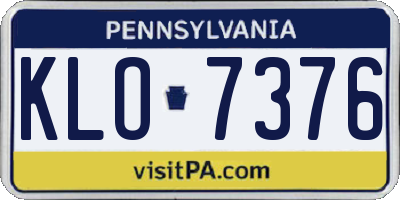 PA license plate KLO7376