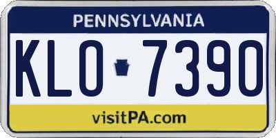 PA license plate KLO7390