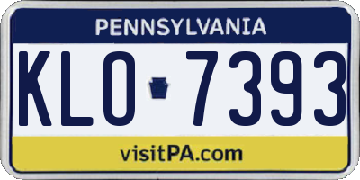 PA license plate KLO7393