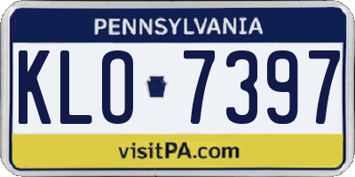 PA license plate KLO7397