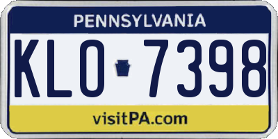 PA license plate KLO7398