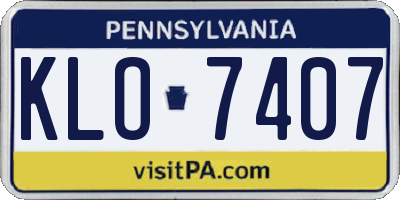 PA license plate KLO7407