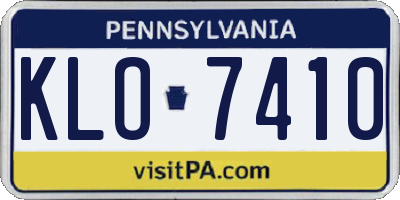 PA license plate KLO7410