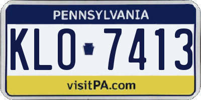 PA license plate KLO7413
