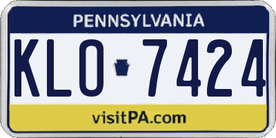 PA license plate KLO7424