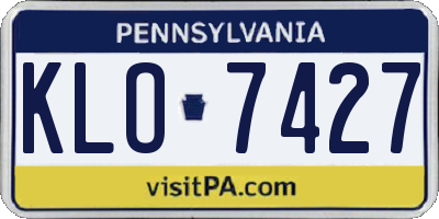 PA license plate KLO7427