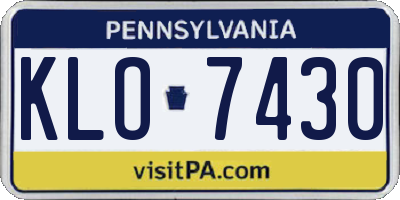 PA license plate KLO7430