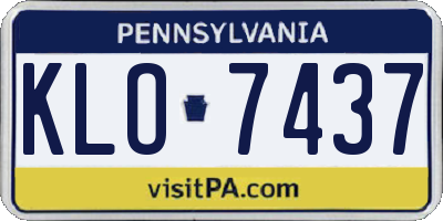 PA license plate KLO7437