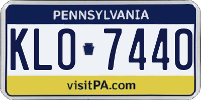 PA license plate KLO7440