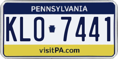 PA license plate KLO7441