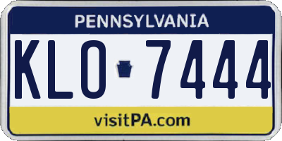 PA license plate KLO7444