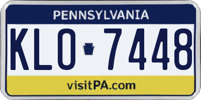 PA license plate KLO7448