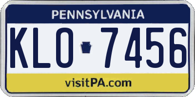 PA license plate KLO7456
