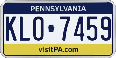 PA license plate KLO7459