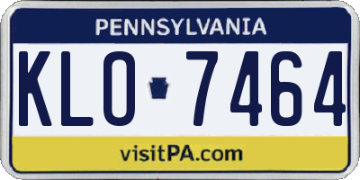 PA license plate KLO7464