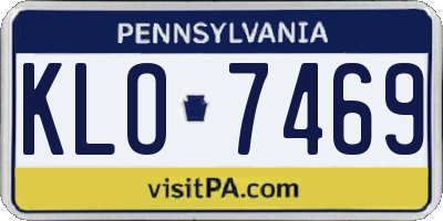 PA license plate KLO7469