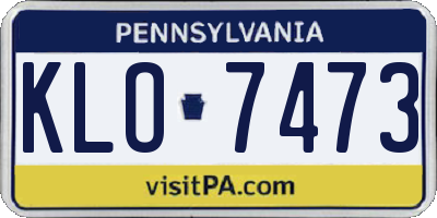 PA license plate KLO7473