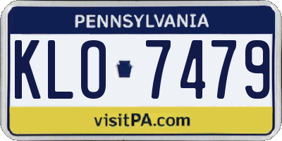 PA license plate KLO7479